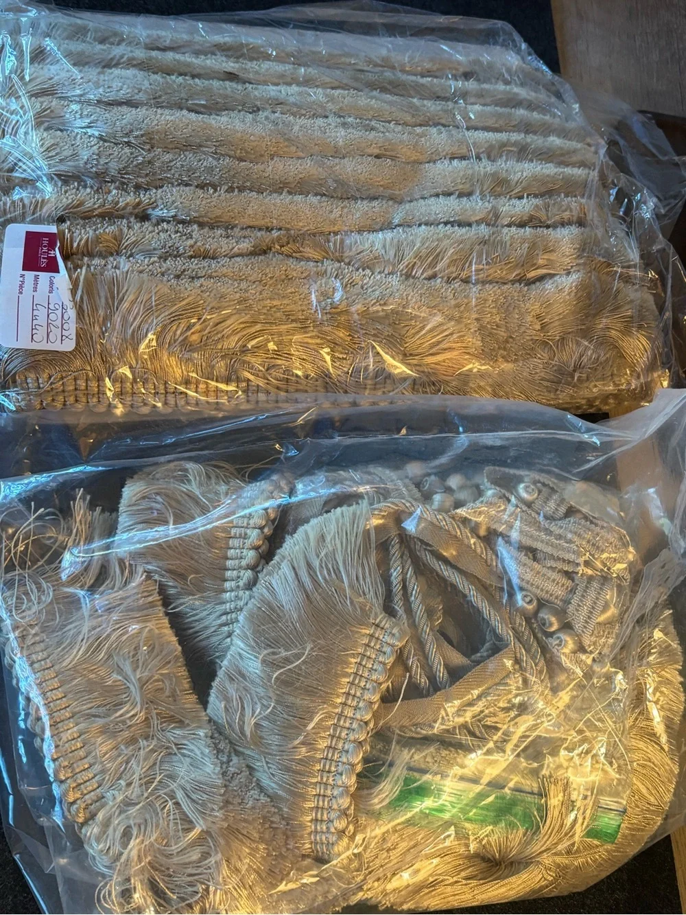 HOULÈS Paris Gold Tassel Trim Lot French Passementerie Fringe 33008 9020